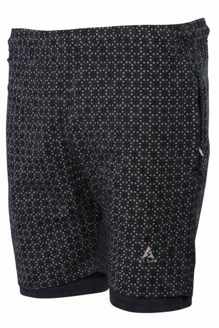 Swimwear, Men’s Swim Shorts, Navy Blue Swimwear, Patterned Shorts, Geometric Pattern, Zipper Pocket Shorts, Beach Apparel, Summer Style, Blend Apparel, Resort Wear, Quick Dry Shorts, E-commerce, Ghost Mannequin