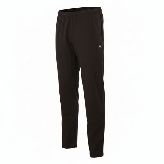 Front three-quarter ghost mannequin product shot of men's solid gray track pants. The pants feature an elastic waistband and a silver 'A BLEND' logo on the left thigh, displayed as a hollow garment against a pure white studio background.